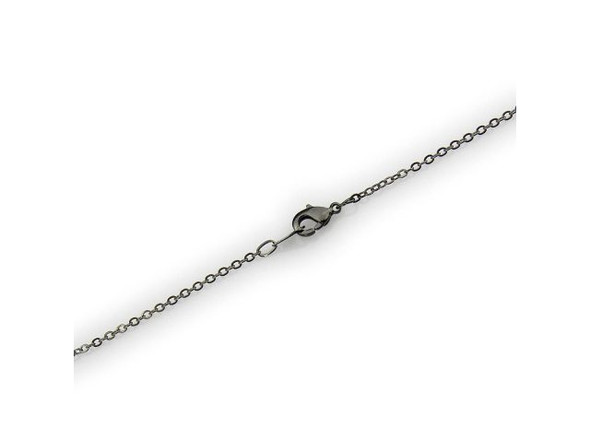 Gunmetal Plated Fine Filed Cable Chain Necklace, 18" (12 Pieces)