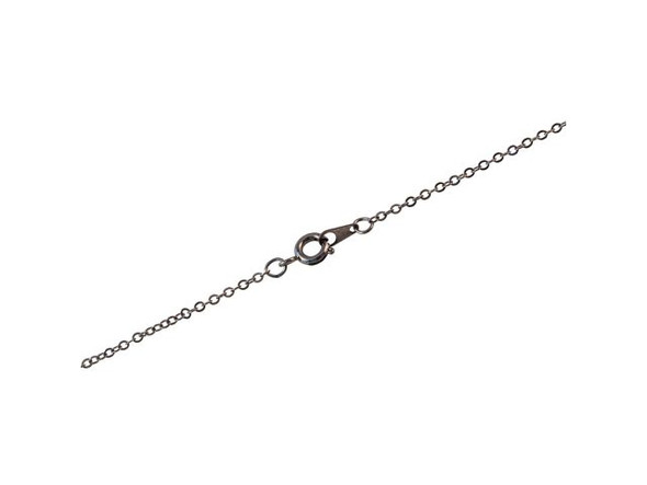 Gunmetal Plated Fine Filed Cable Chain Necklace, 18" (12 Pieces)