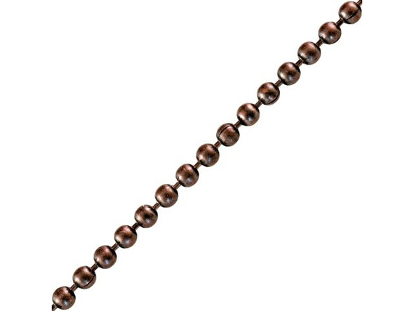 Antiqued Copper Plated Steel Ball Chain, 1.8mm By The FOOT (foot)