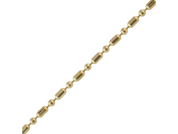 Brass Plated Steel Ball and Bar Chain, 2.4mm By The Foot (foot)