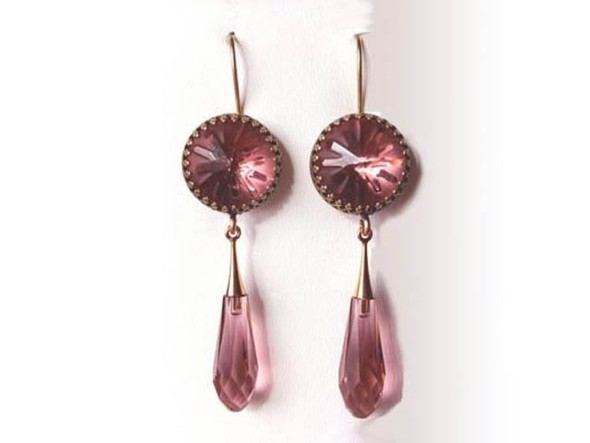 Makes beautiful earrings with sparkling 14mm crystal rivolis!  See Related Products links (below) for similar items and additional jewelry-making supplies that are often used with this item.Questions? E-mail us for friendly, expert help!