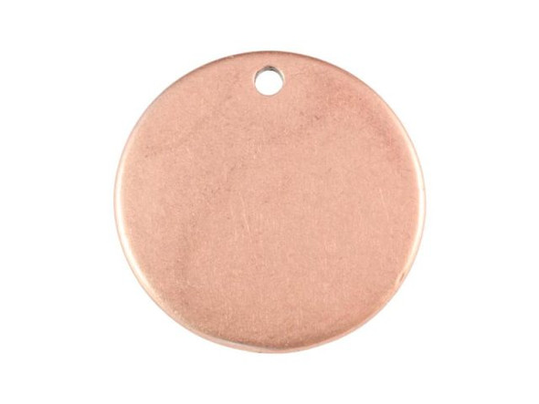 JBB Antiqued Copper Plated Pewter 19mm Round Blank with Hole (Each)