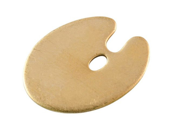 Brass Paint Palette Charm, 19x26mm (12 Pieces)