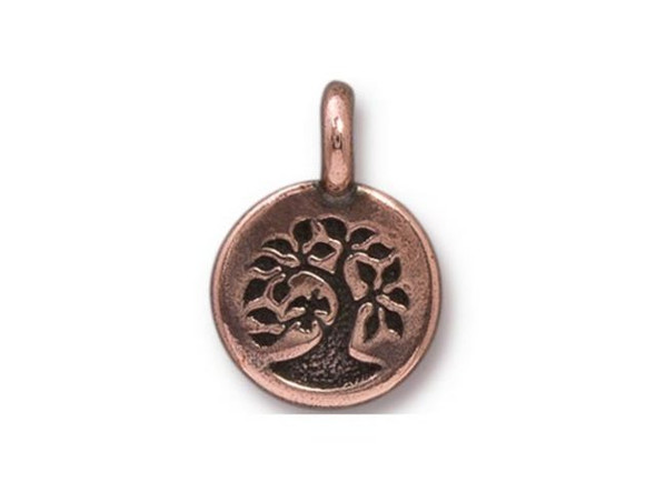 TierraCast Antiqued Copper Plated Tree Charm (Each)