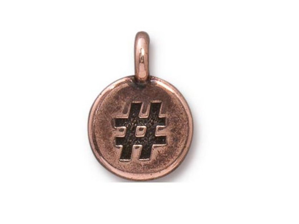 TierraCast Antiqued Copper Plated Hashtag Charm (Each)