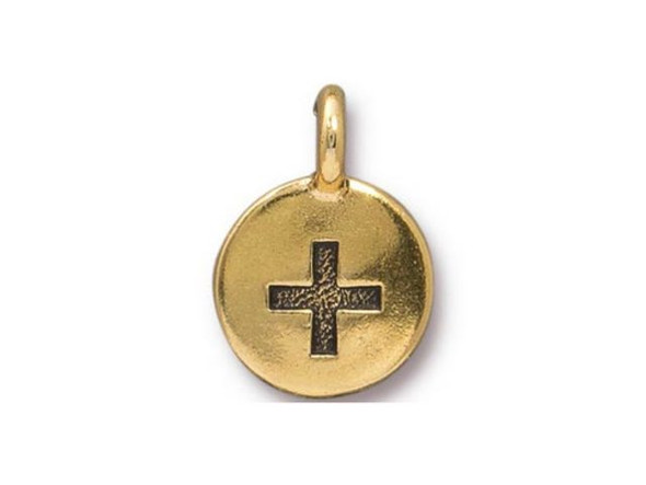 TierraCast Antiqued Gold Plated Plus Charm (Each)