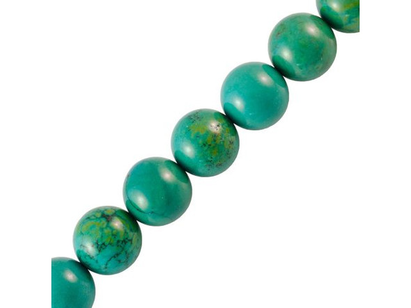 Blue/Green Chinese Turquoise Gemstone Beads, Round, 12mm, Special Purchase (strand)