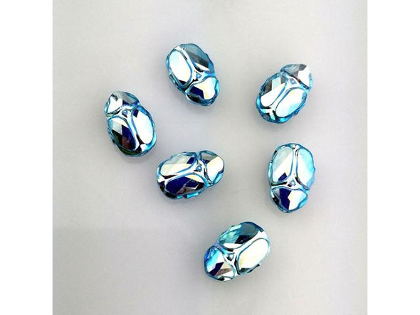 PRESTIGE 5728 Scarab Bead, 12mm - Aquamarine AB 2X (Each)