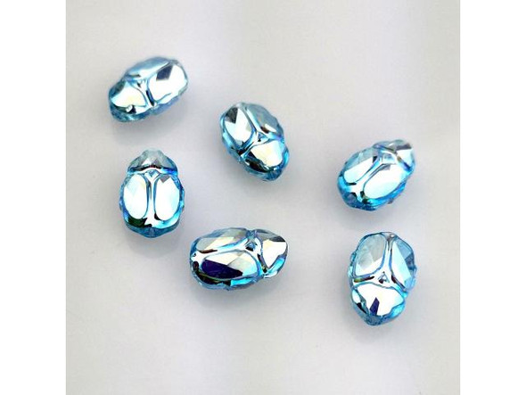 PRESTIGE 5728 Scarab Bead, 12mm - Aquamarine AB 2X (Each)