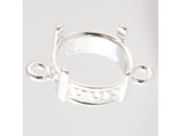 2-Loop Post Bezel Setting, 10mm I.D., Silver Plated (Each)