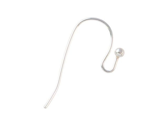 Silver Plated French Hook Ball End Earwire - 2mm Ball (pair)