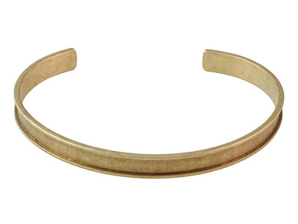 Brass 1/4" Channel Cuff Bracelet (Each)