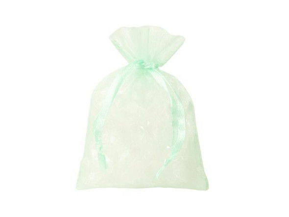 Organza Drawstring Bag, 3x4" - Cool Mint (10 Pieces)