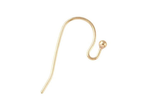 Gold Plated French Hook Ball End Earwire - 2mm Ball (pair)