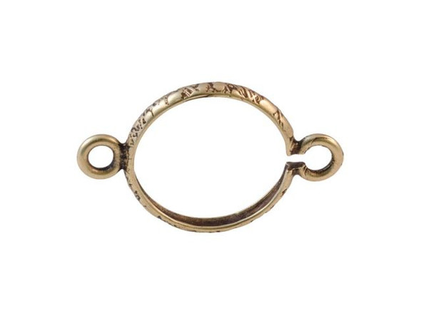 Antiqued Brass Plated Bezels for 12mm Rivolis, 2 Loop (Each)