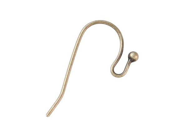Antiqued Brass Plated French Hook Ball End Earwire - 2mm Ball (pair)