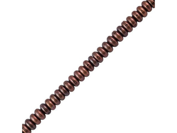 Antiqued Copper Plated Beads, Rondelle, 6mm (strand)
