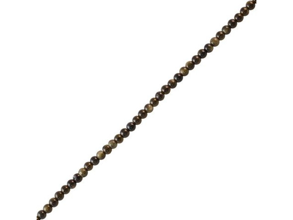 Golden Obsidian Round Gemstone Beads, 4mm (strand)