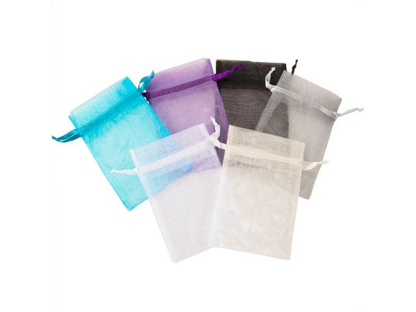 Organza Drawstring Bag, 4x6" - Assorted (100 Pieces)