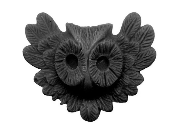 Resin Owl Head - Black (10 Pieces)