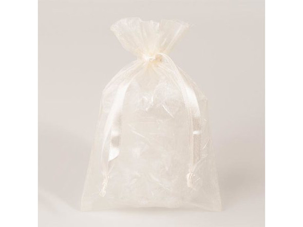 Organza Drawstring Bag, 4x6" - Ivory (10 Pieces)