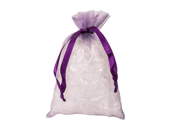 Organza Drawstring Bag, 4x6" - Purple (10 Pieces)
