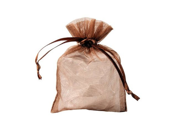 Organza Drawstring Bag, 3x4" - Copper (10 Pieces)