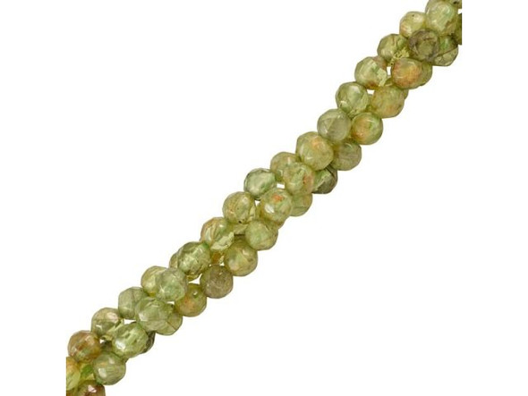 Peridot 4-5mm Faceted Round Gemstone Beads - Special Purchase (strand)
