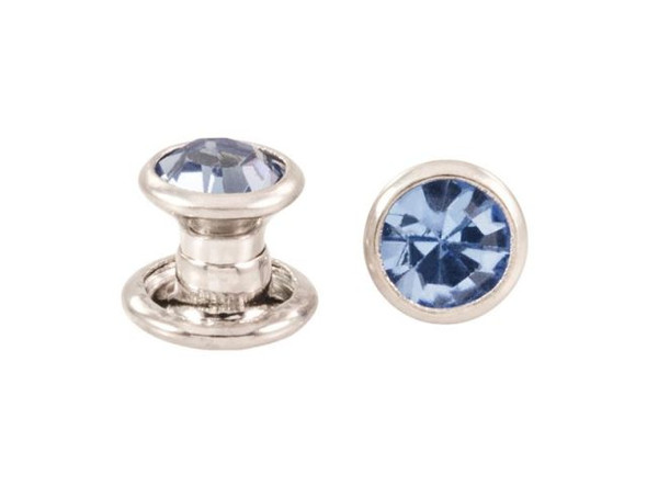 ImpressArt Aquamarine/ Silver Plated Crystal Rivet (pack)