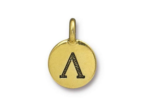 TierraCast Antiqued Gold Plated Greek Letter Lamda Charm (Each)