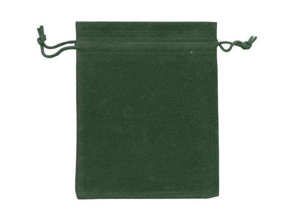 Flocked Bag, 5x4" - Dark Green (12 Pieces)
