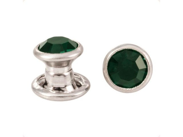 ImpressArt Emerald/ Silver Plated Crystal Rivet (pack)