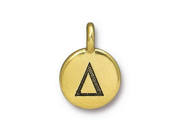 TierraCast Antiqued Gold Plated Greek Letter Delta Charm (Each)