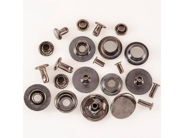 Leather Jewelry Hardware Kit - Gunmetal (multi pack)