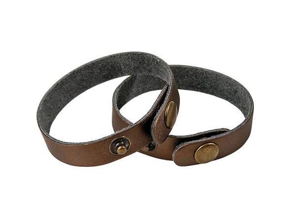 Leather Cuff Bracelet, 1/2" - Bronze Metallic (Each)