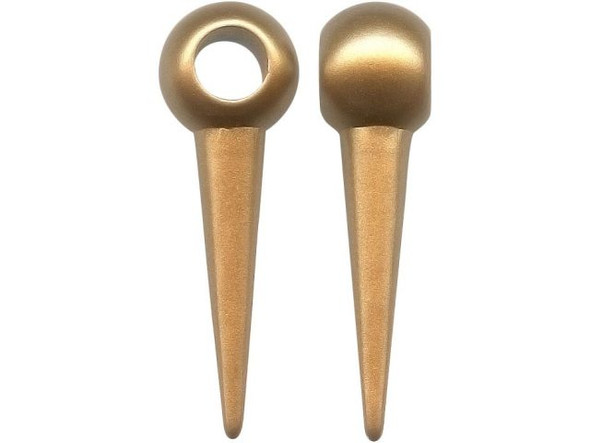 Spike, Large Hole, 30x10mm - Light Brown (10 Pieces)