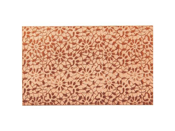 Copper Sheet, Floral Vine Pattern, 24-gauge, 4x2.5" (Each)