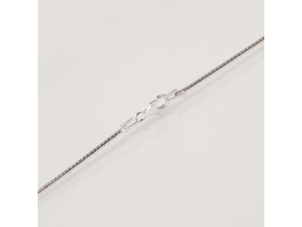 Sterling Silver Round Omega Chain Necklace, 18" (Each)