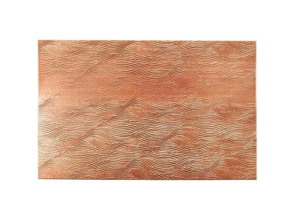 Copper Sheet, Waves Pattern, 24-gauge, 4x2.5" (Each)