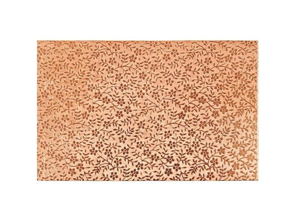 Copper Sheet, Tiny Floral Pattern, 24-gauge, 4x2.5" (Each)