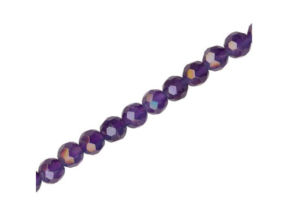 Amethyst Gemstone Beads, Faceted Round, A Grade, 6mm (strand)