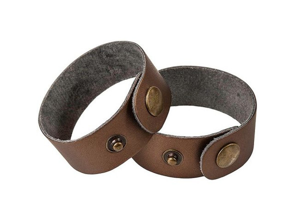 Leather Cuff Bracelet, 1" - Bronze Metallic (Each)