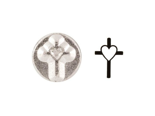 ImpressArt Metal Stamp, Cross with Heart (Each)