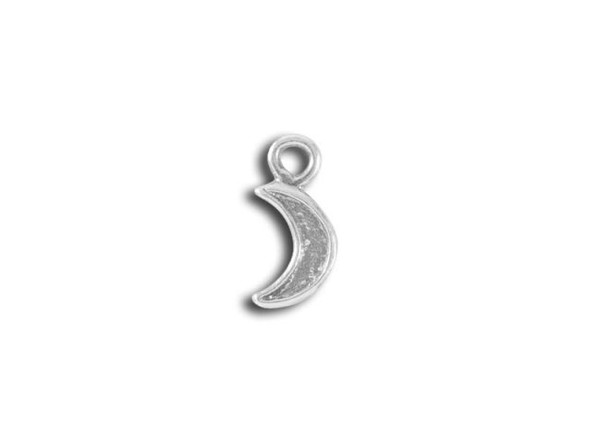 Sterling Silver 10x5mm Crescent Moon Charm (Each)