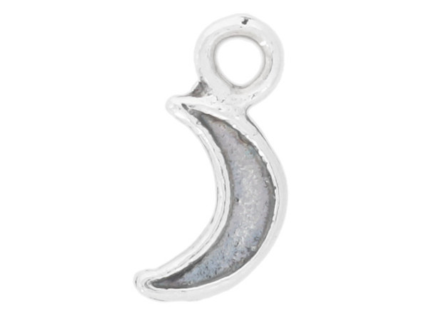Sterling Silver 10x5mm Crescent Moon Charm (Each)