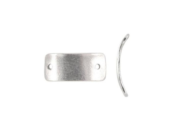 Sterling Silver Curved Rectangle 2-hole Connector (Each)