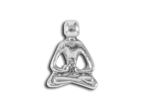 Sterling Silver 16x12mm Yoga Pose Bead (each)