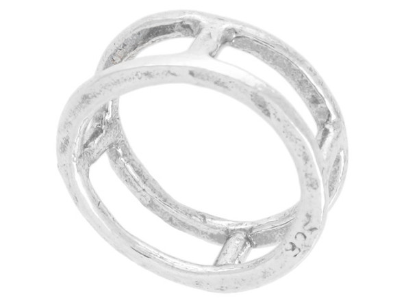 Sterling Silver 14mm Round Frame Link (each)