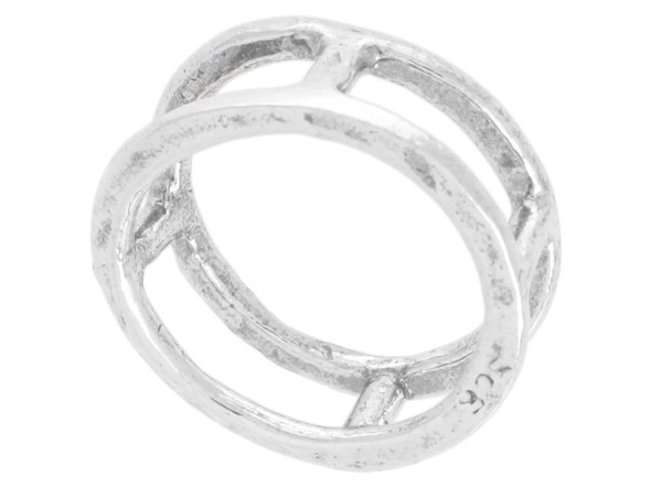 Sterling Silver 14mm Round Frame Link (Each)