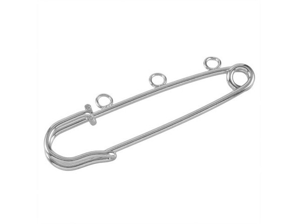 3 Loop Safety Pin, White (12 Pieces)